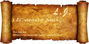 Lövenfeld Judit névjegykártya